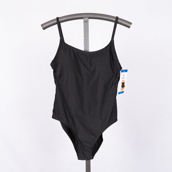 Hurley Women's One-Piece Swimsuit LARGE UPF 50+ Ladderback Cut-Out Padded Black - Picture 1 of 5